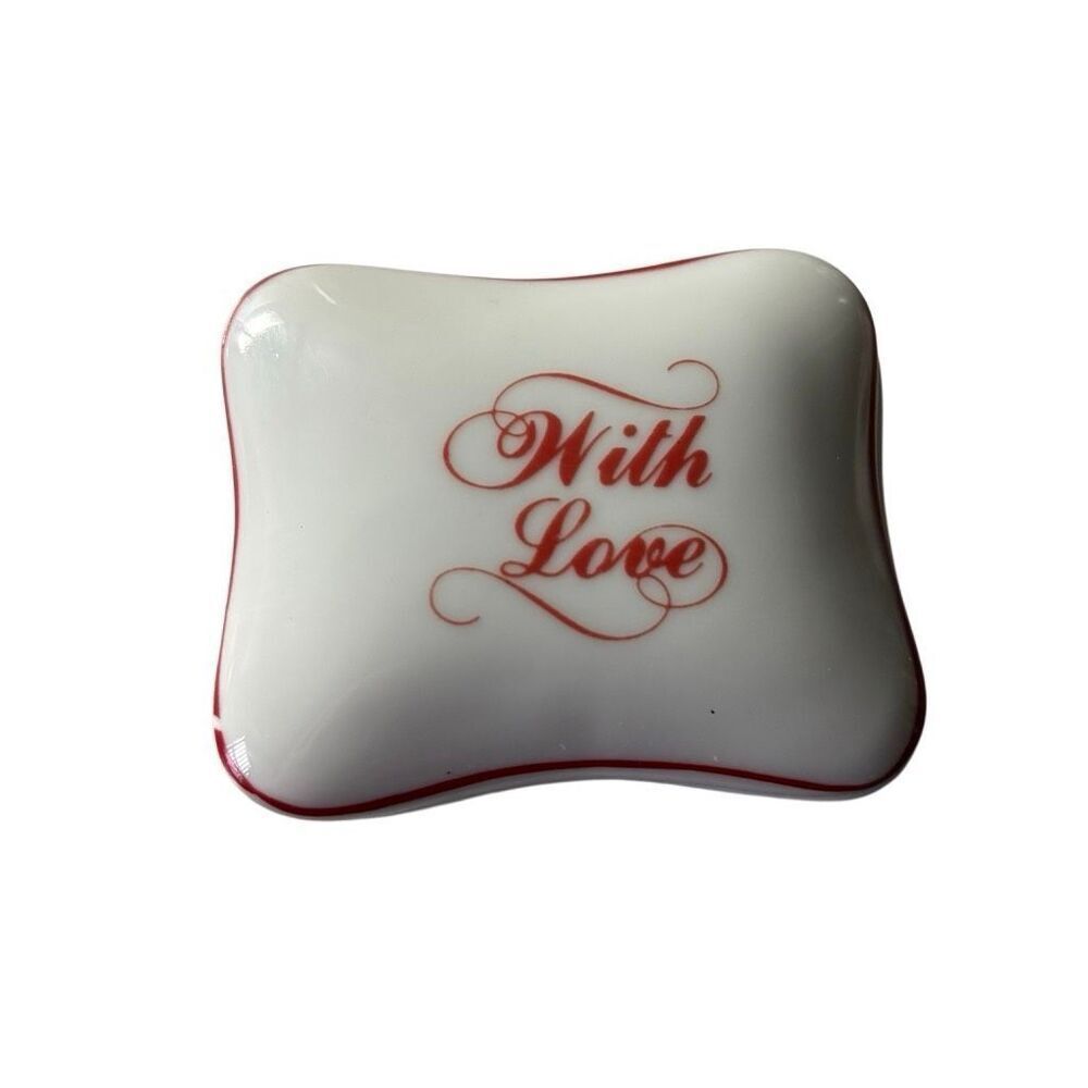 With Love Porcelain Trinket Box Made In Japan